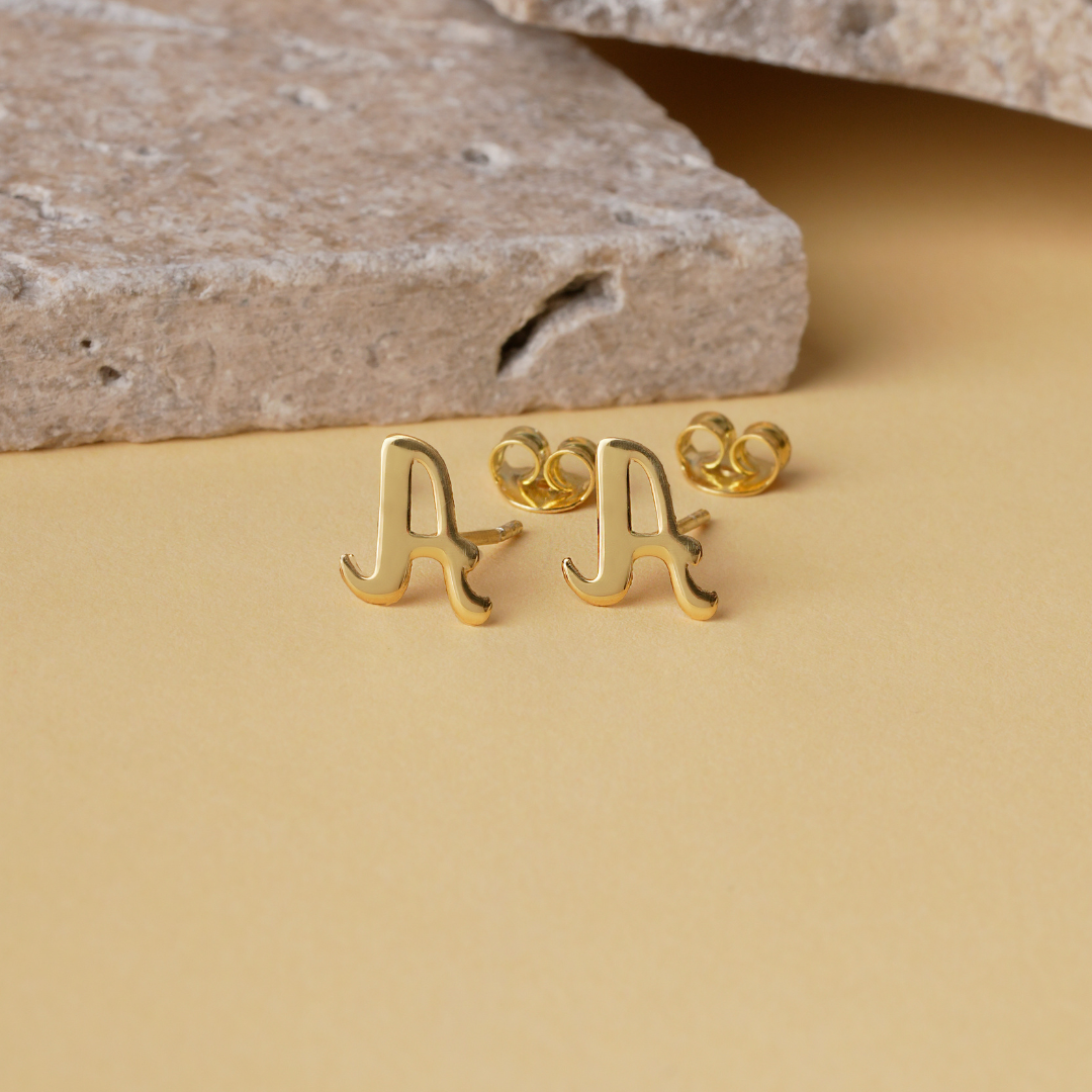 Custom Initial Stud Earrings