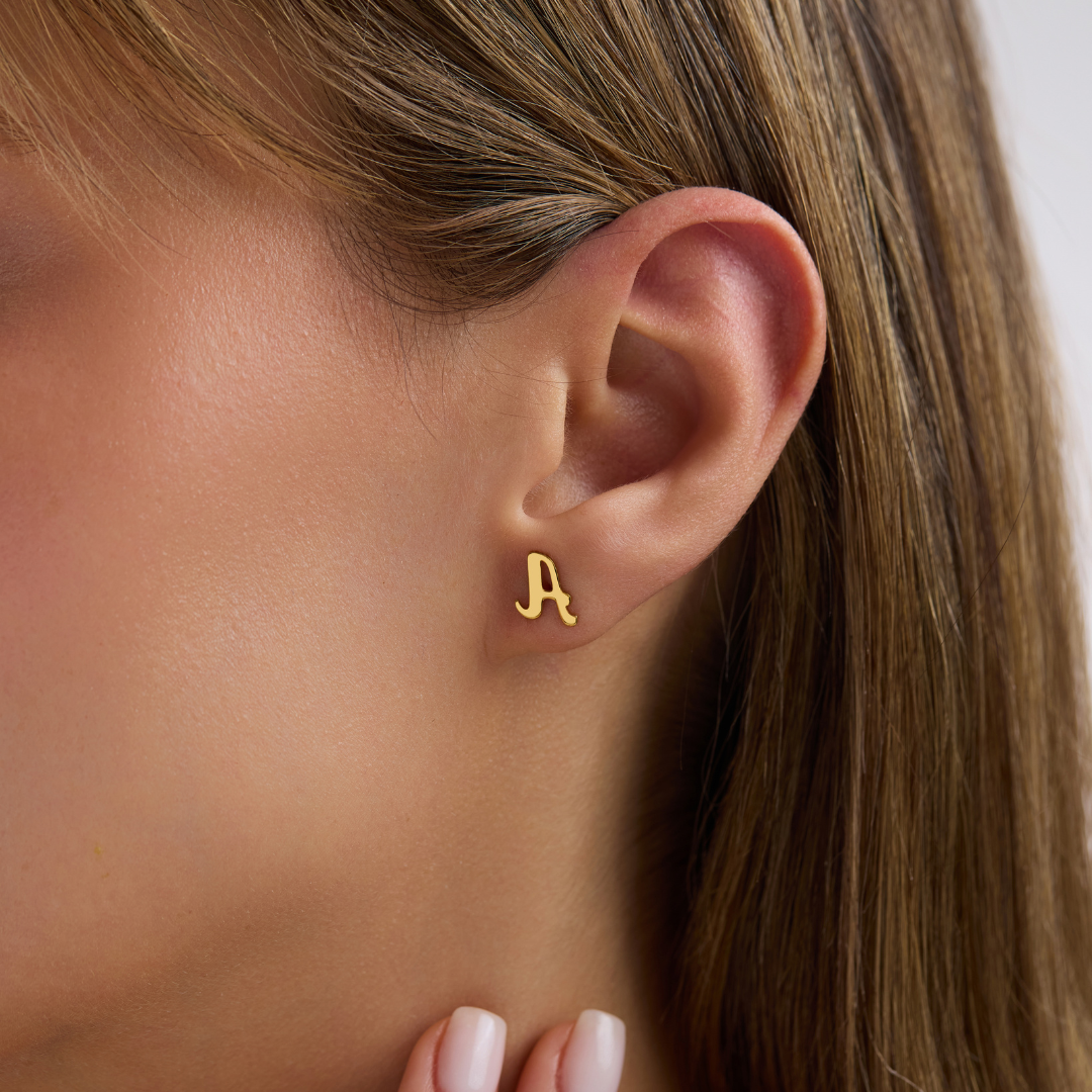 Custom Initial Stud Earrings