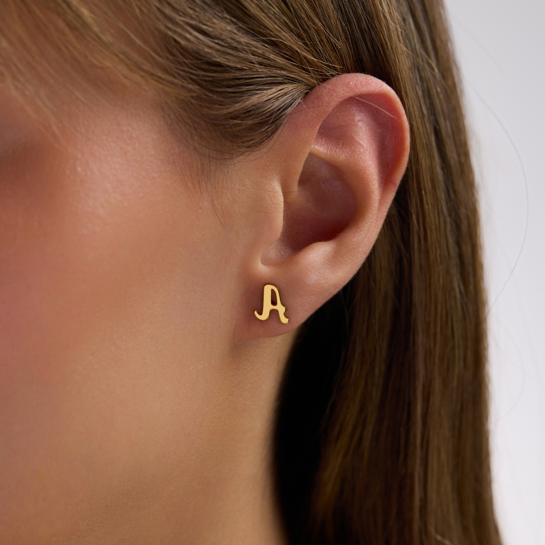 Custom Initial Stud Earrings