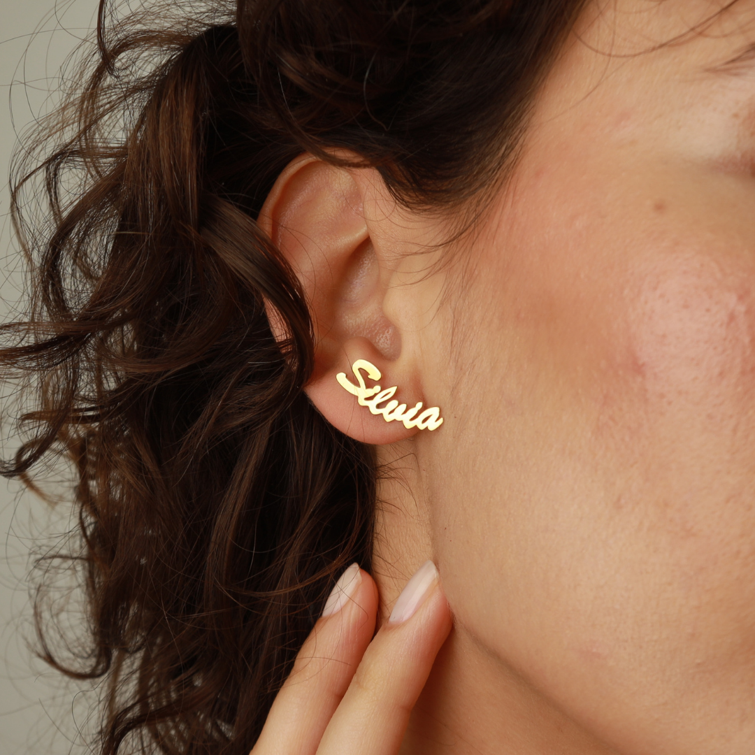 Custom Name Stud Earrings