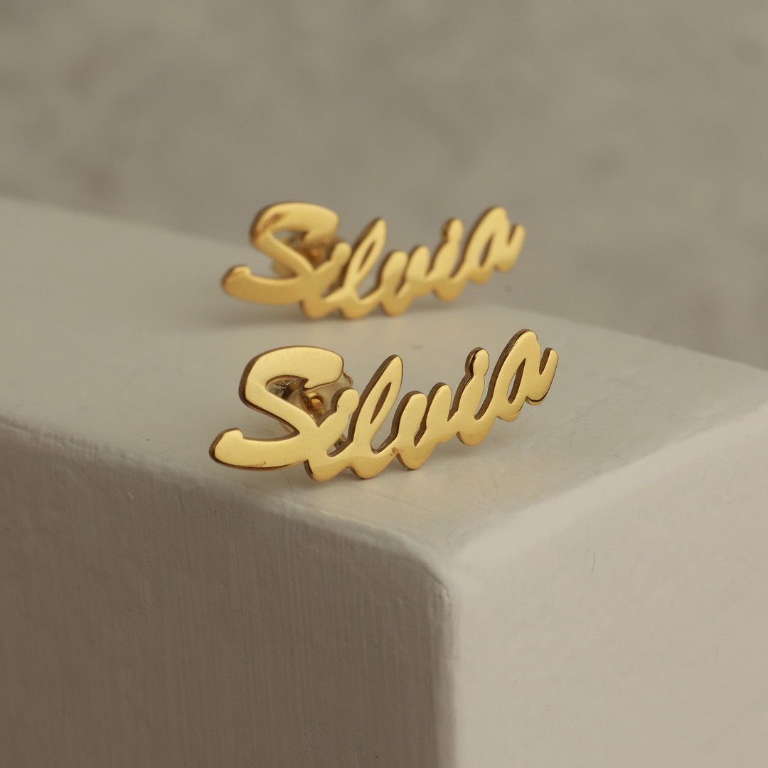 Custom Name Stud Earrings