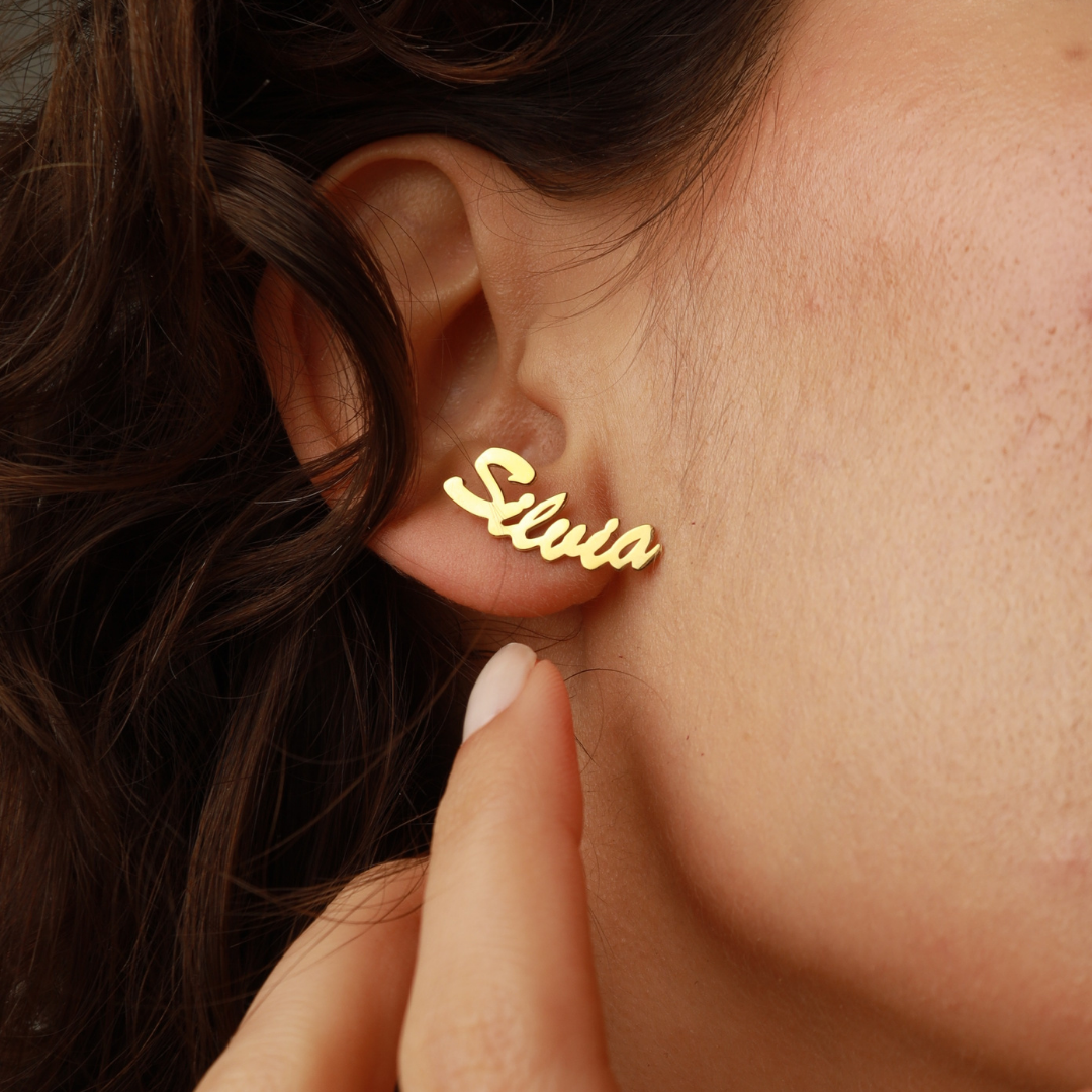 Custom Name Stud Earrings