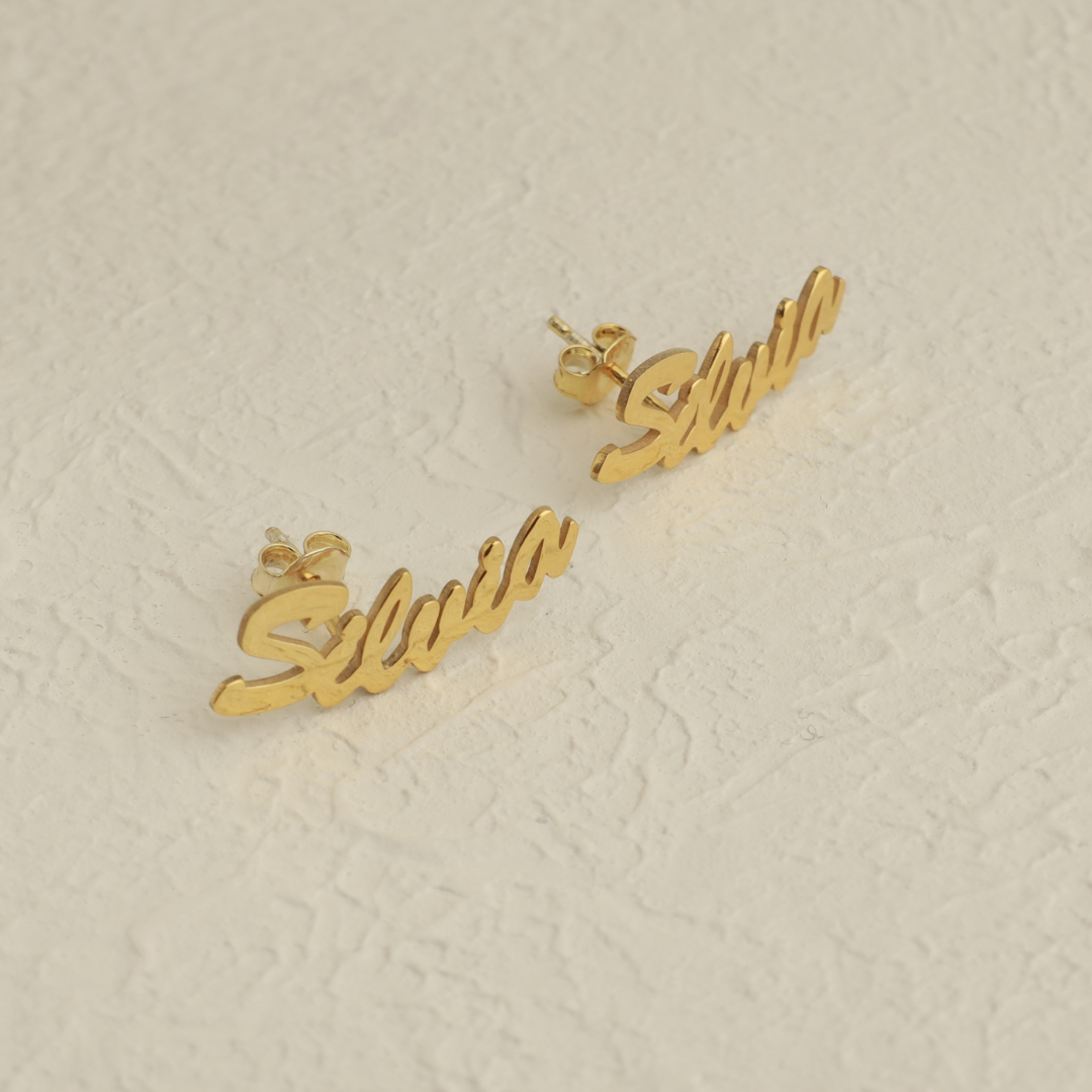 Custom Name Stud Earrings