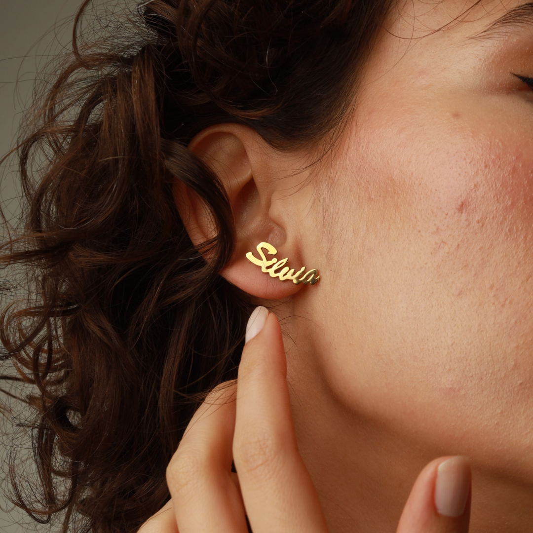 Custom Name Stud Earrings