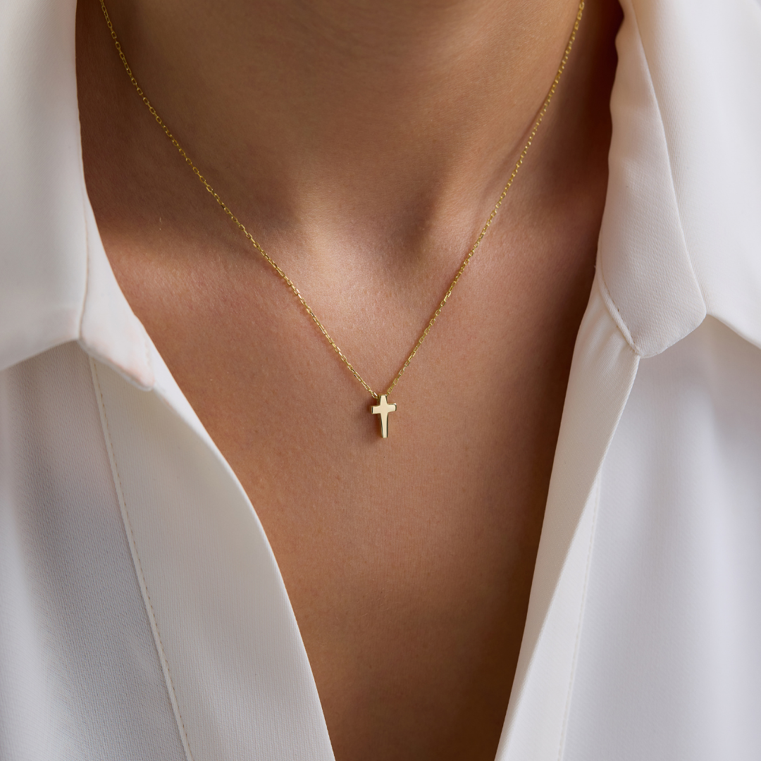 Dainty Cross Pendant Necklace for Women