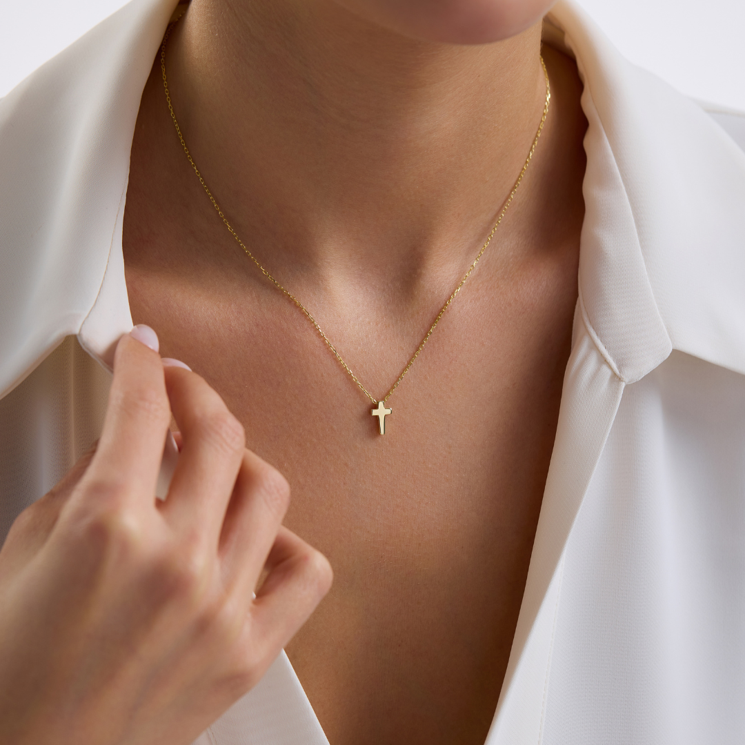 Dainty Cross Pendant Necklace for Women