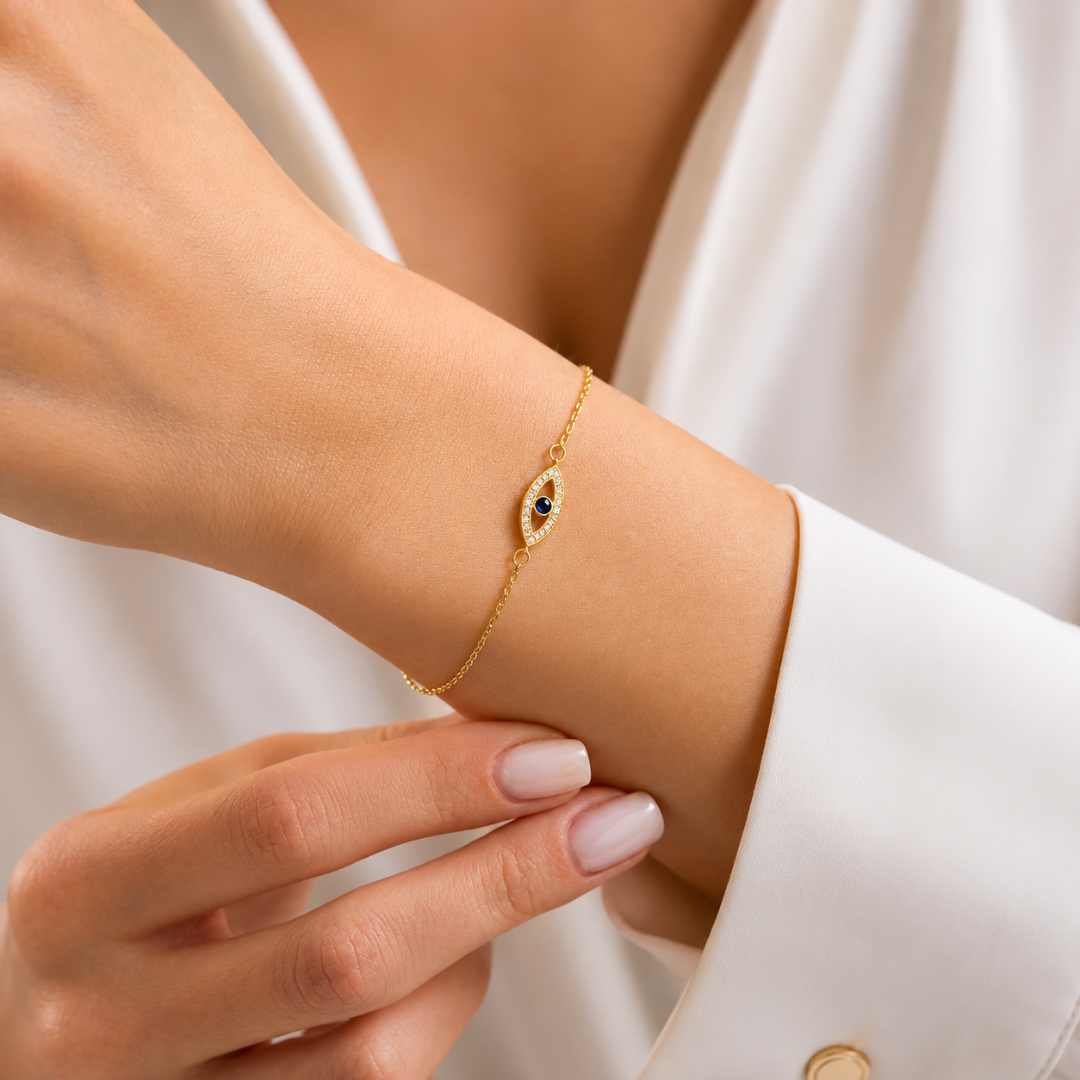 Dainty Evil Eye Charm Bracelet
