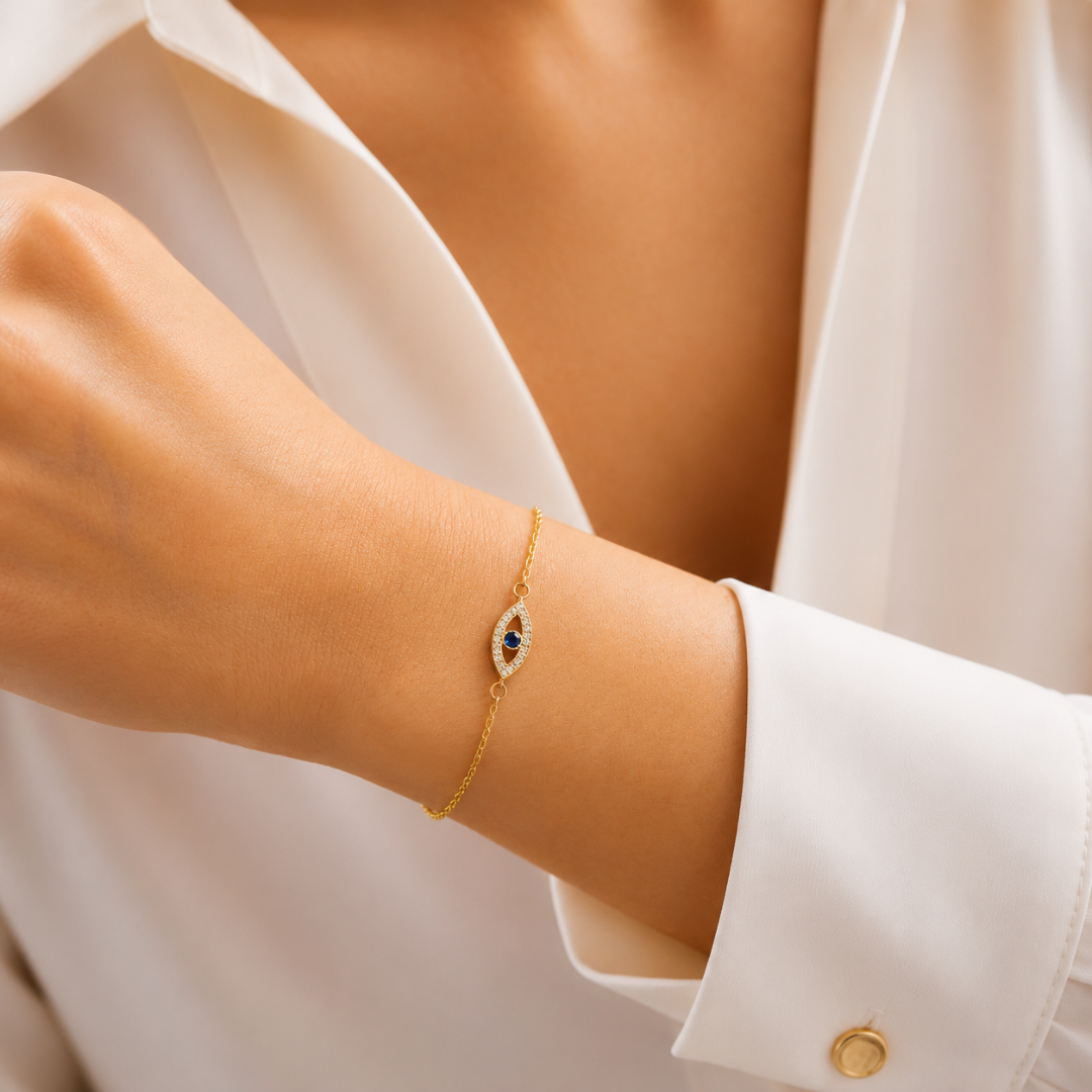 Dainty Evil Eye Charm Bracelet