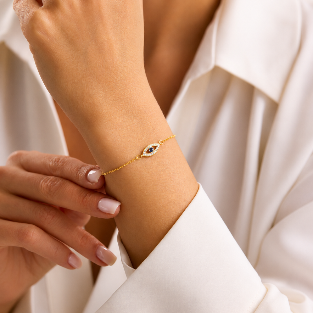 Dainty Evil Eye Charm Bracelet