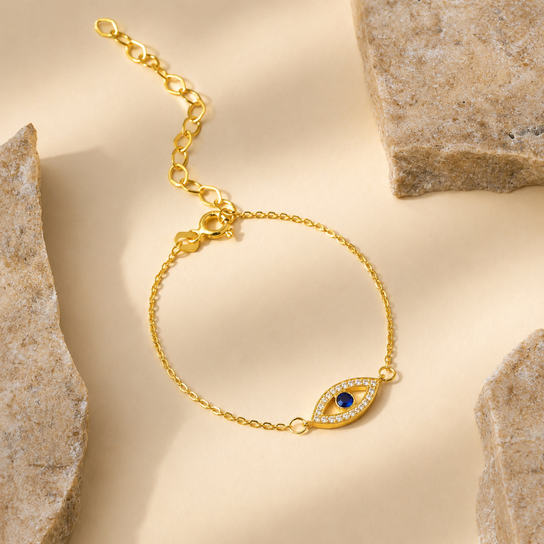 Dainty Evil Eye Charm Bracelet