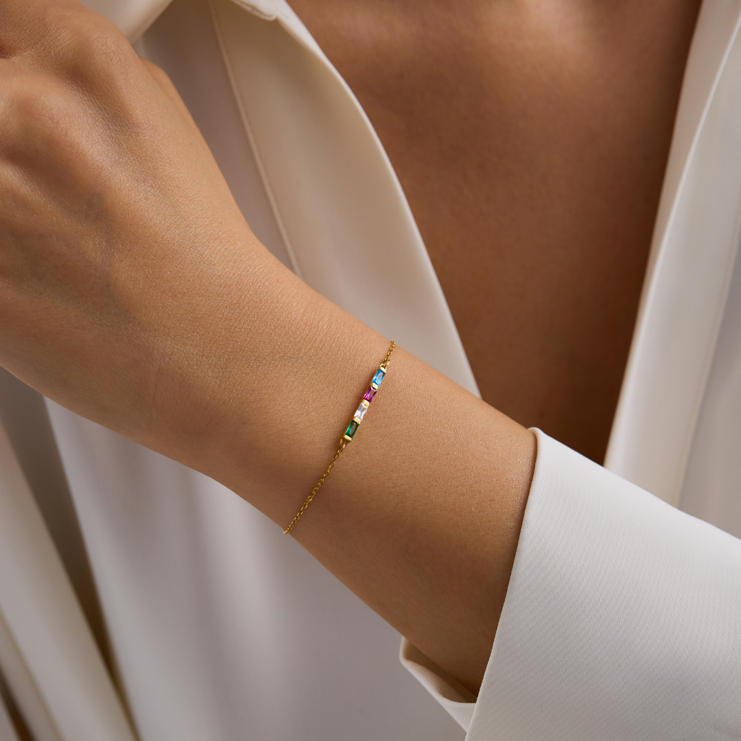 Dainty Family Birthstone Bracelet