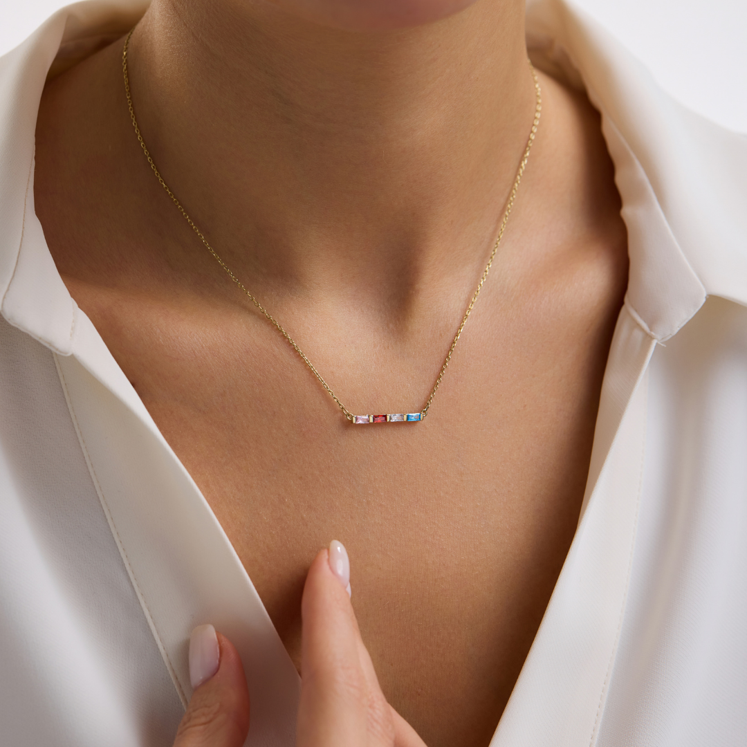 Custom Family Birthstone Necklace