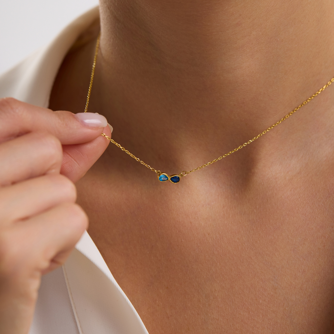 Custom Dual Birthstone Necklace