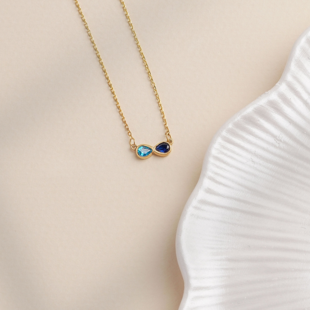 Custom Dual Birthstone Necklace