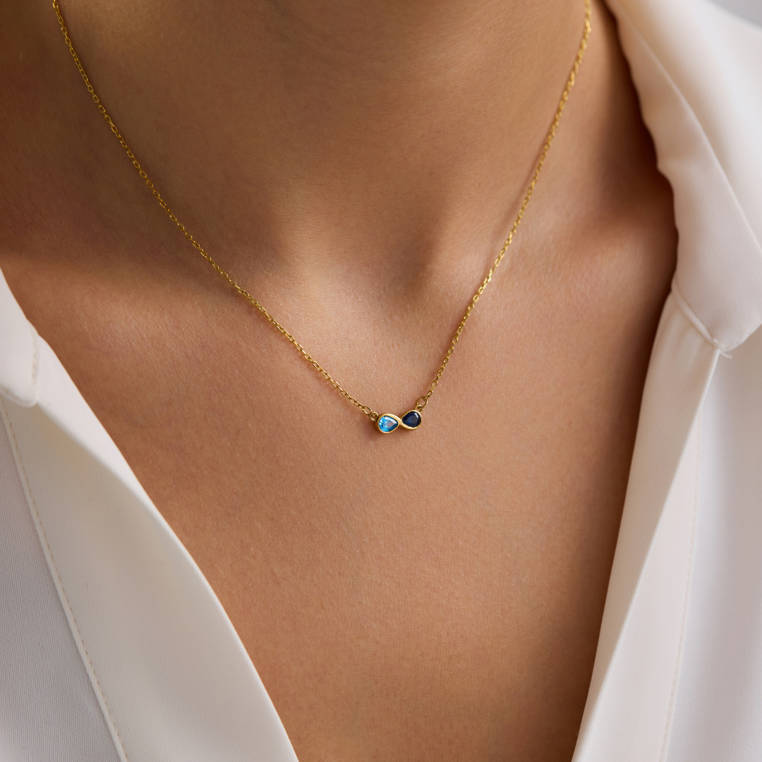 Custom Dual Birthstone Necklace