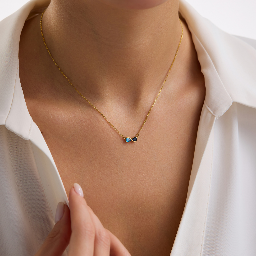 Custom Dual Birthstone Necklace