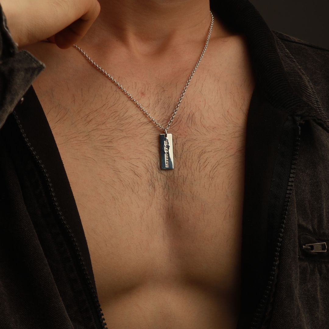 Mens Engraved Necklace