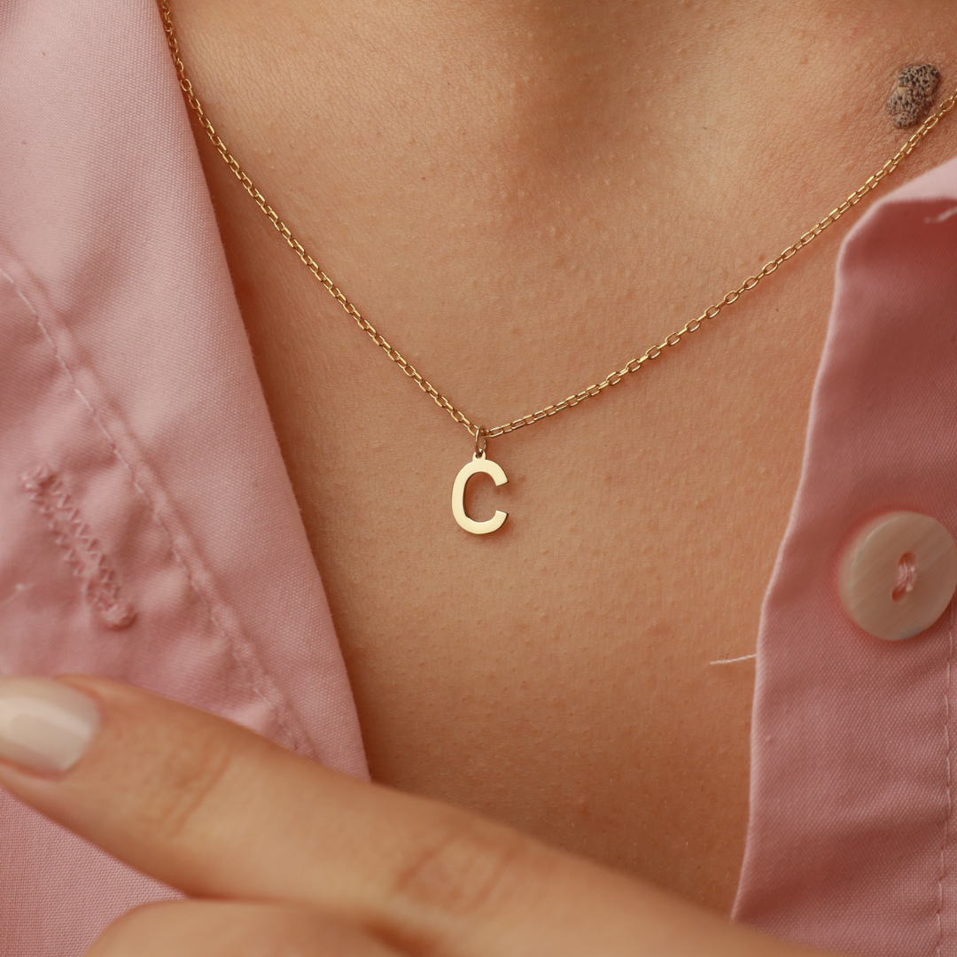 Customized Initial Letter Necklace