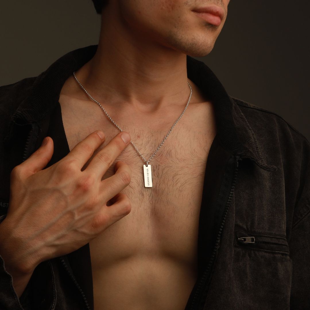 Mens Engraved Necklace