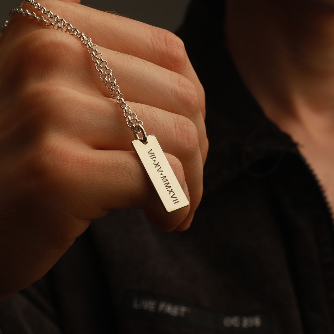 Mens Engraved Necklace