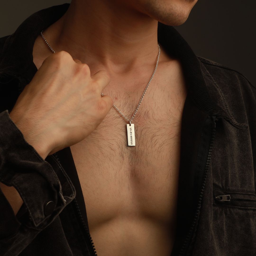 Mens Engraved Necklace