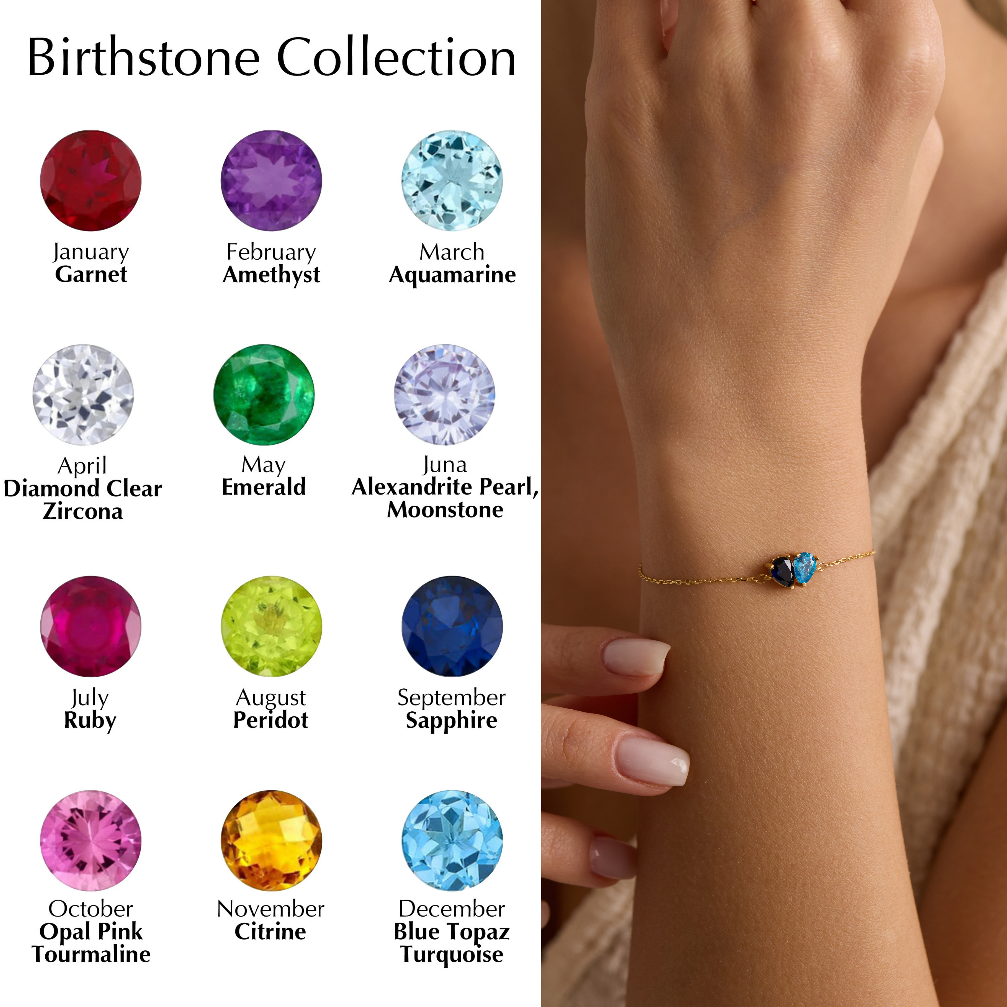 Two Birthstone Bracelet
