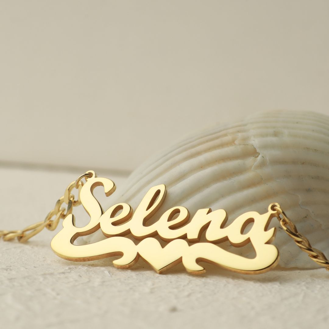 Personalized Name Necklace with Heart Underline