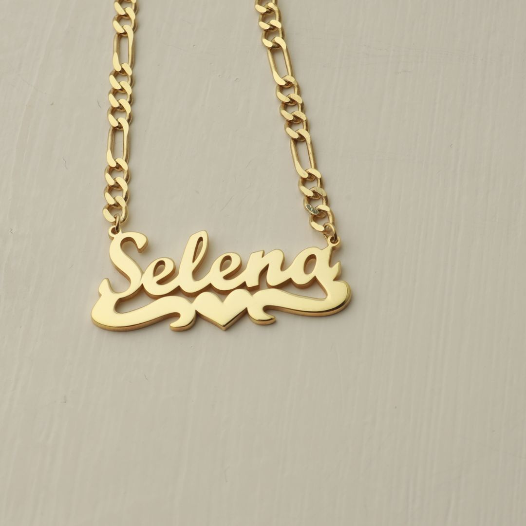 Personalized Name Necklace with Heart Underline