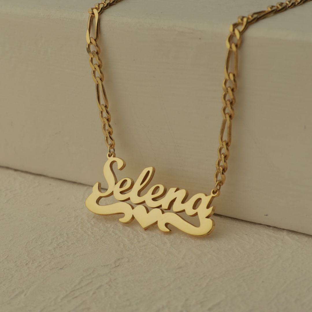 Personalized Name Necklace with Heart Underline