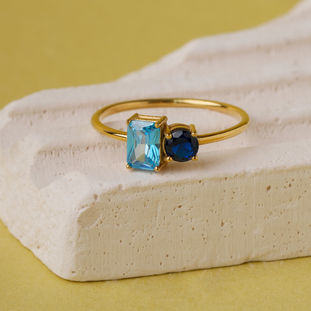 Personalized Two Birthstone Ring