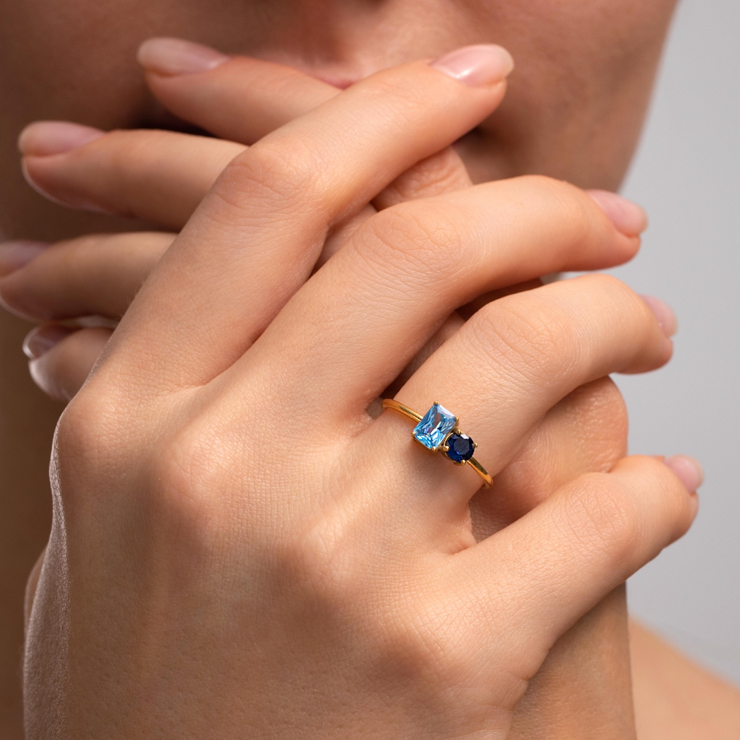 Personalized Two Birthstone Ring