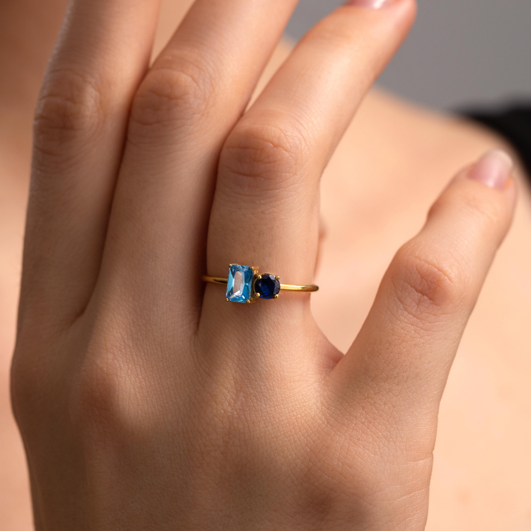 Personalized Two Birthstone Ring