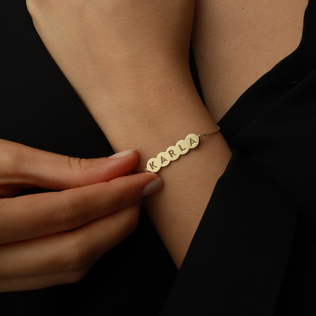 Personalized Bubble Engravable Name ID Bracelet