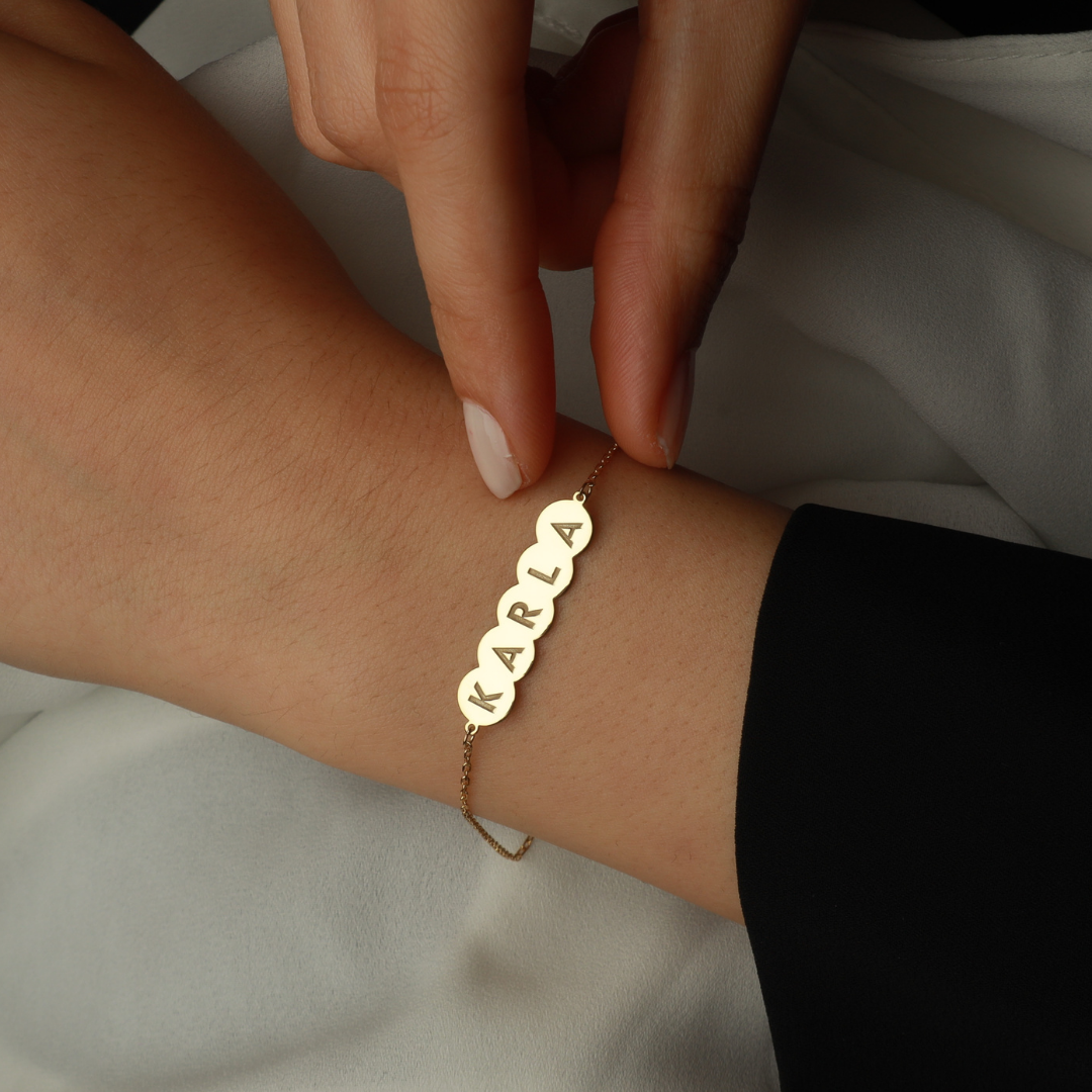 Personalized Bubble Engravable Name ID Bracelet