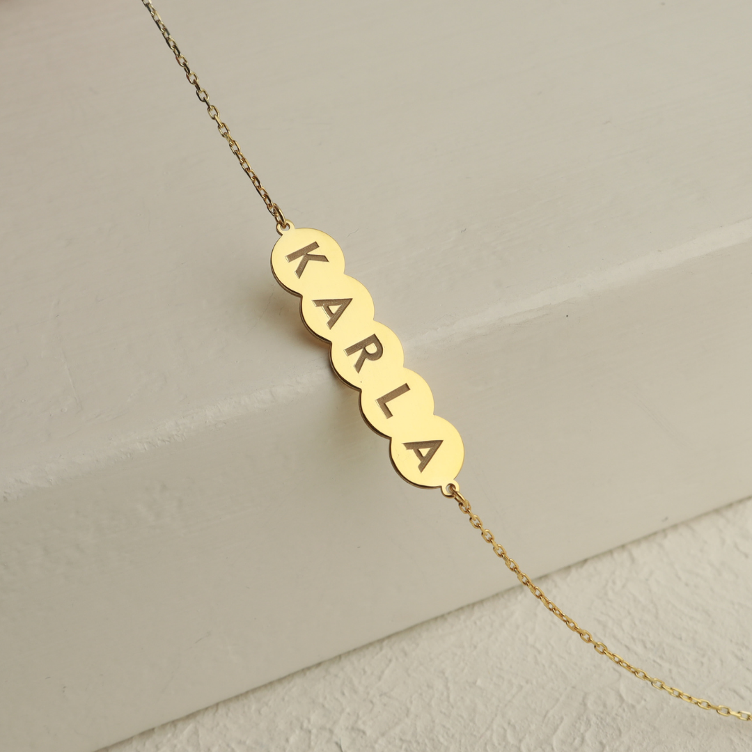 Personalized Bubble Engravable Name ID Bracelet