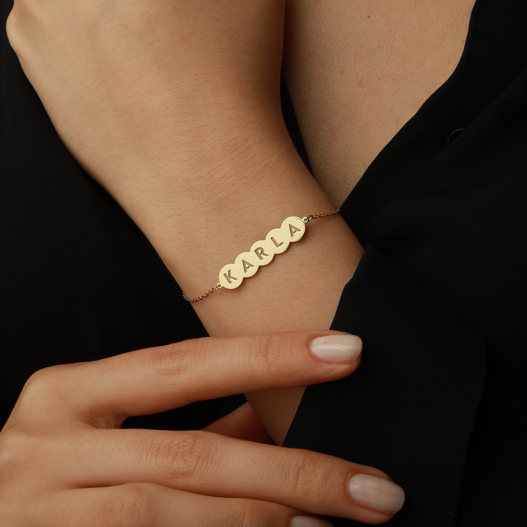 Personalized Bubble Engravable Name ID Bracelet