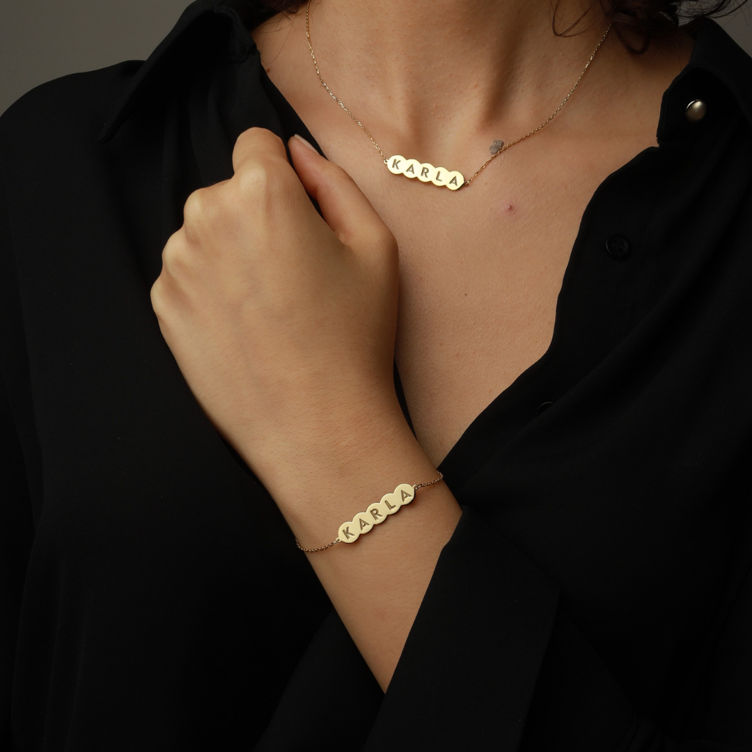 Personalized Bubble Engravable Name ID Bracelet