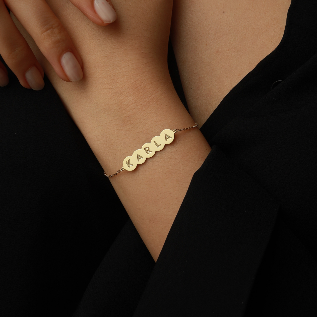 Personalized Bubble Engravable Name ID Bracelet