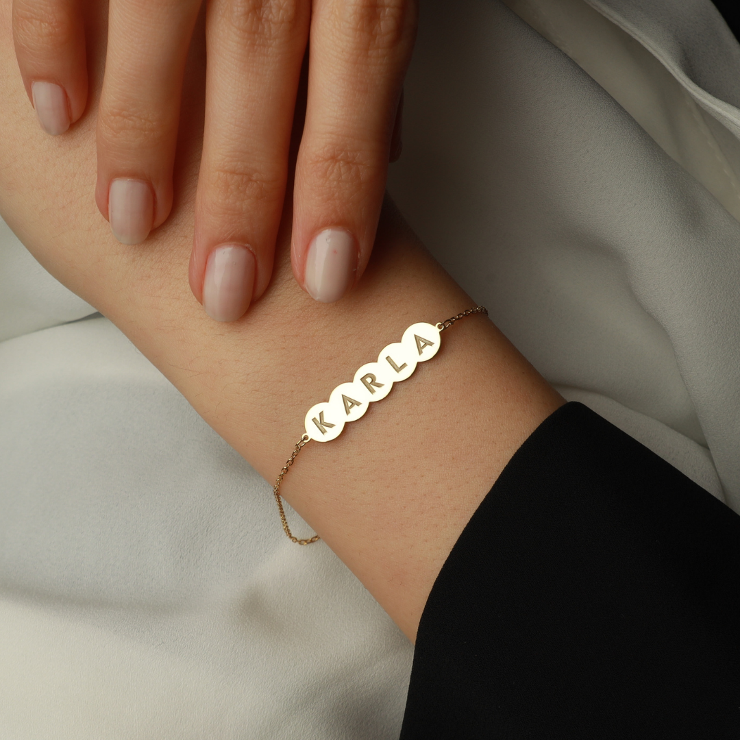 Personalized Bubble Engravable Name ID Bracelet