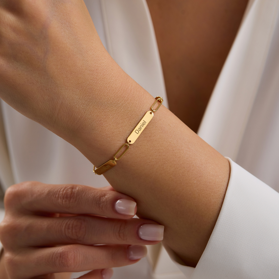 Personalized Engraved Bar Bracelet