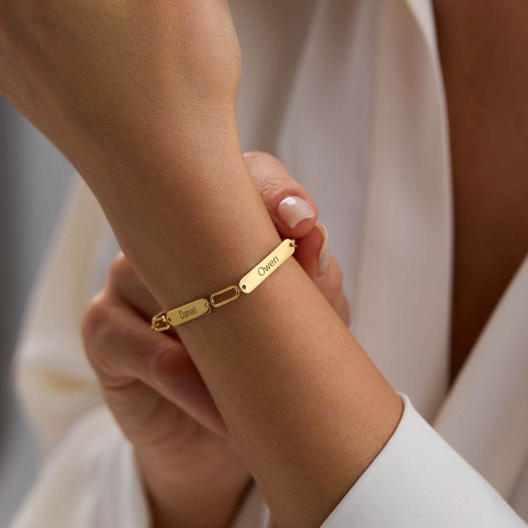 Personalized Engraved Bar Bracelet