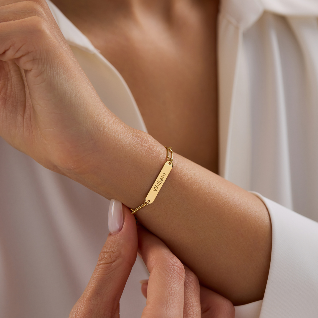 Personalized Engraved Bar Bracelet