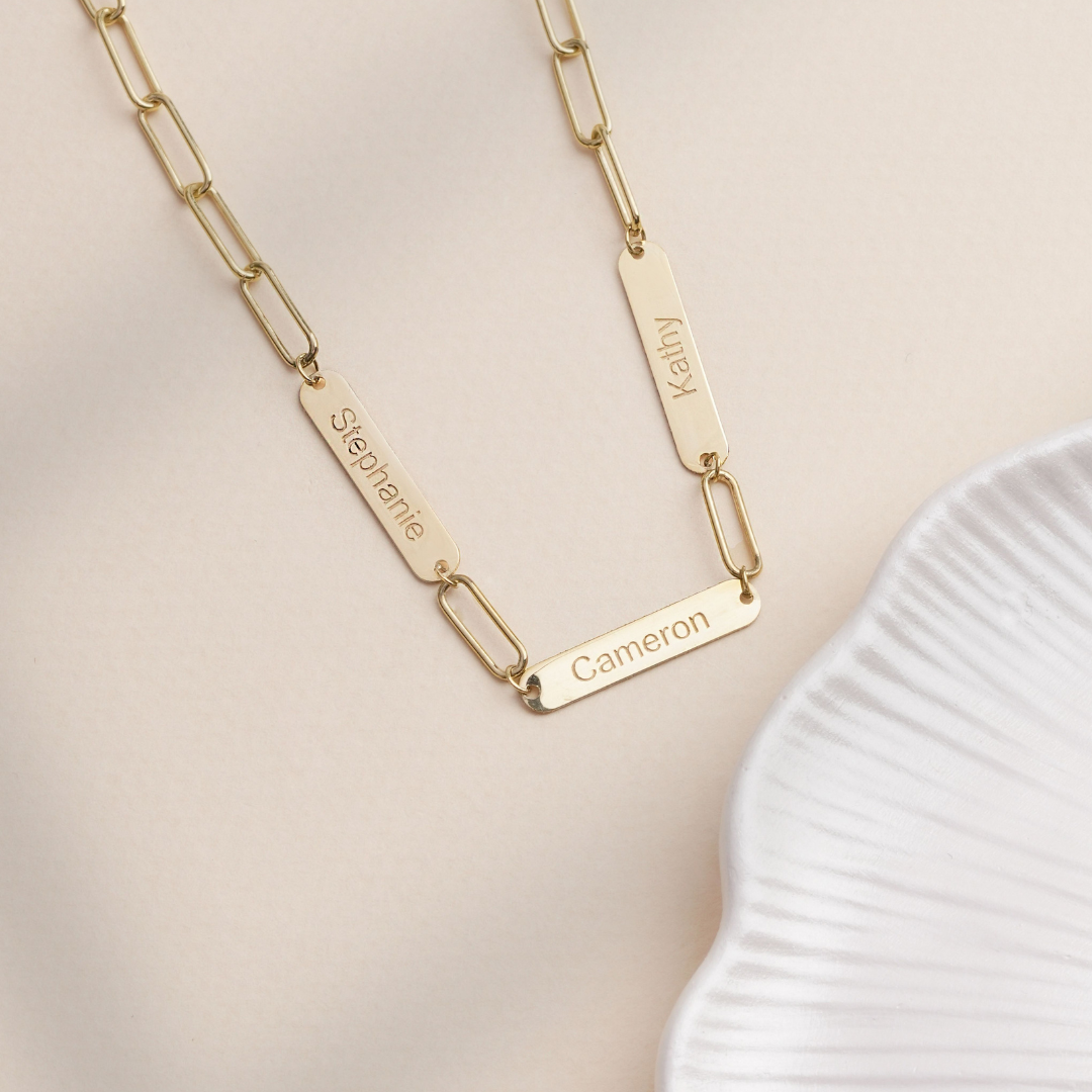 Personalized Engraved Bar Necklace