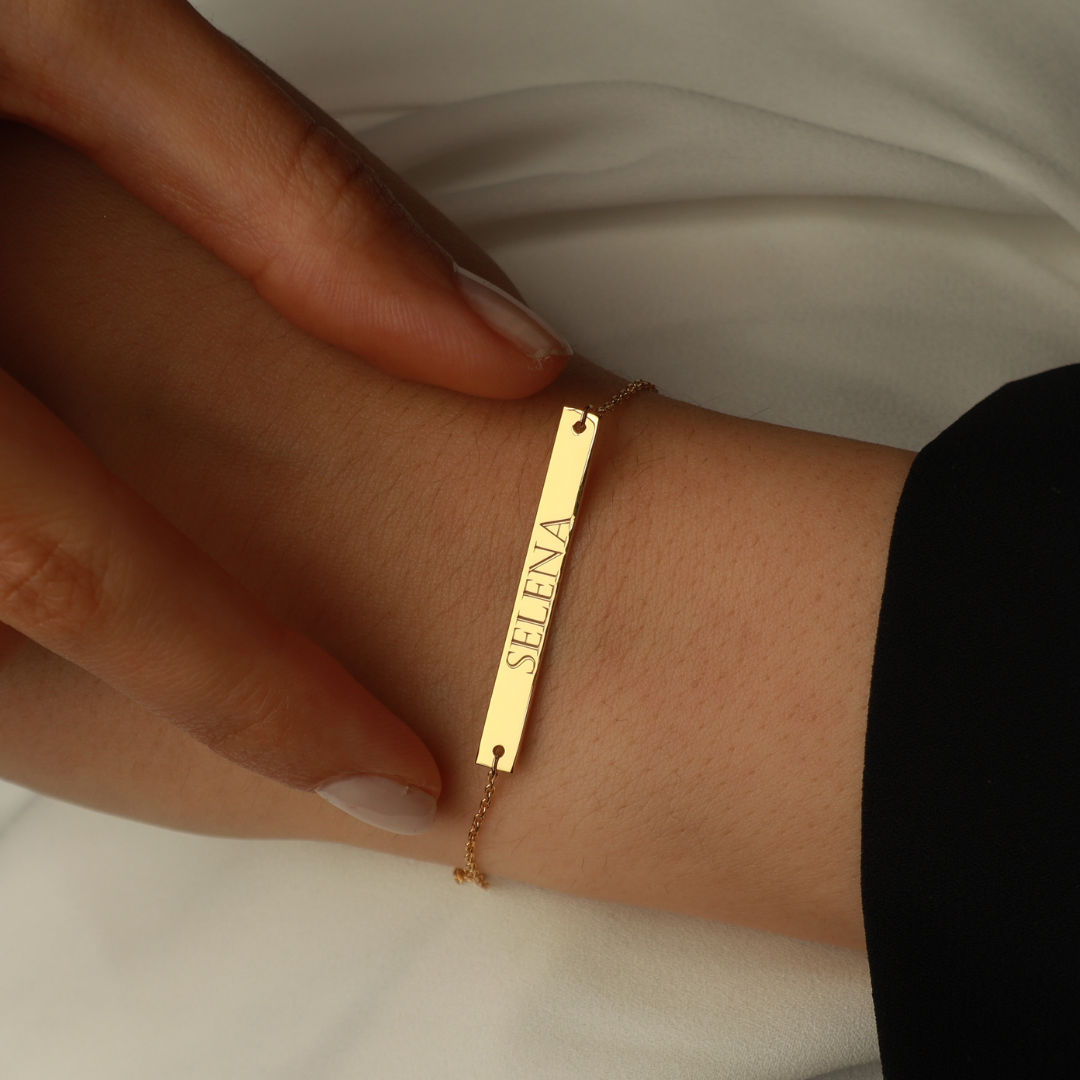 Personalized ID Bar Bracelet for Women