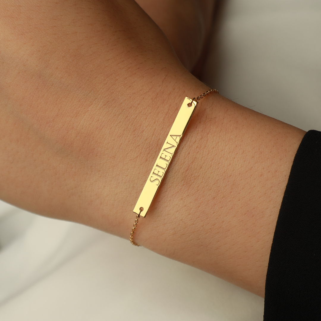 Personalized ID Bar Bracelet for Women