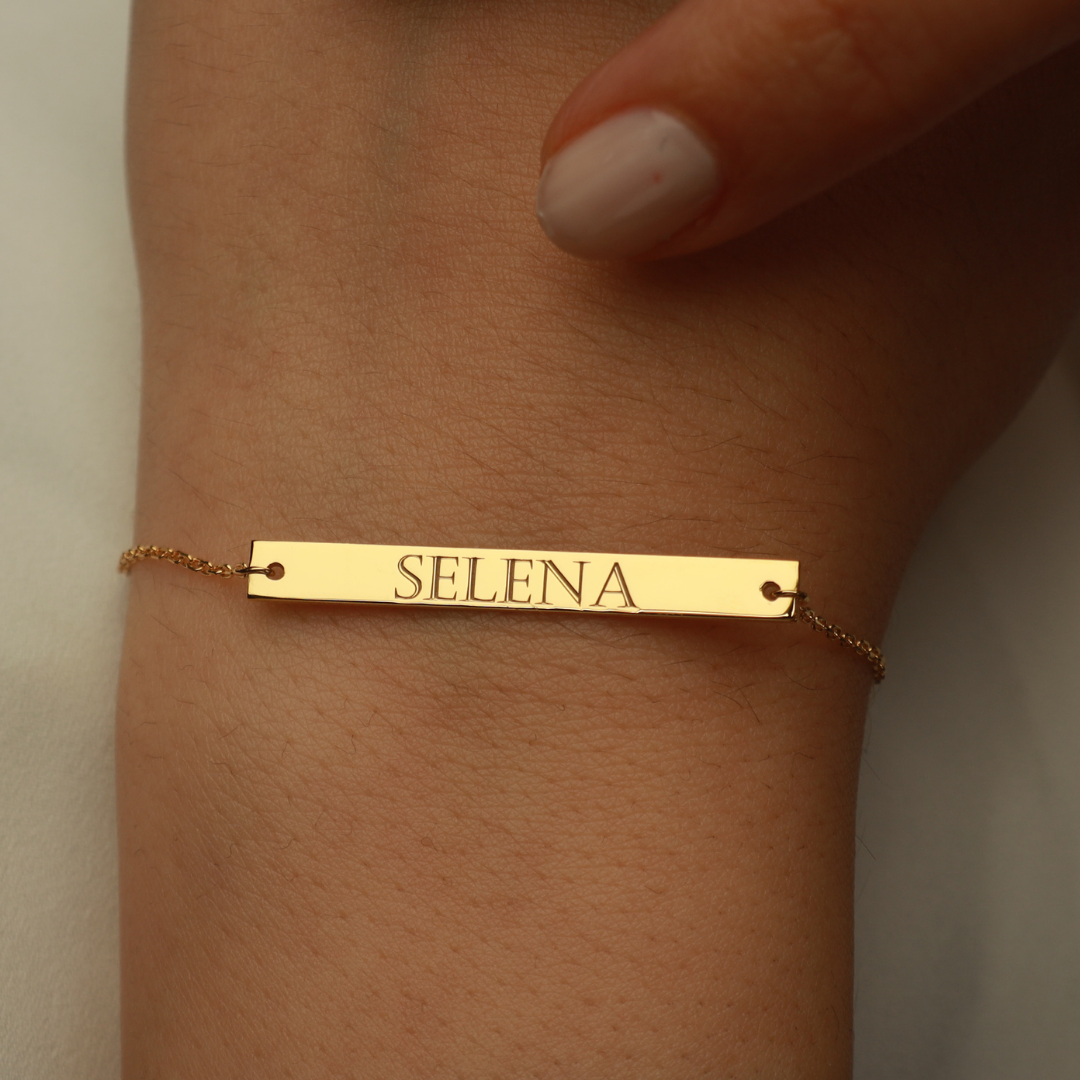 Personalized ID Bar Bracelet for Women