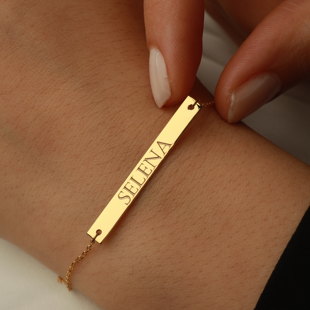 Personalized ID Bar Bracelet for Women