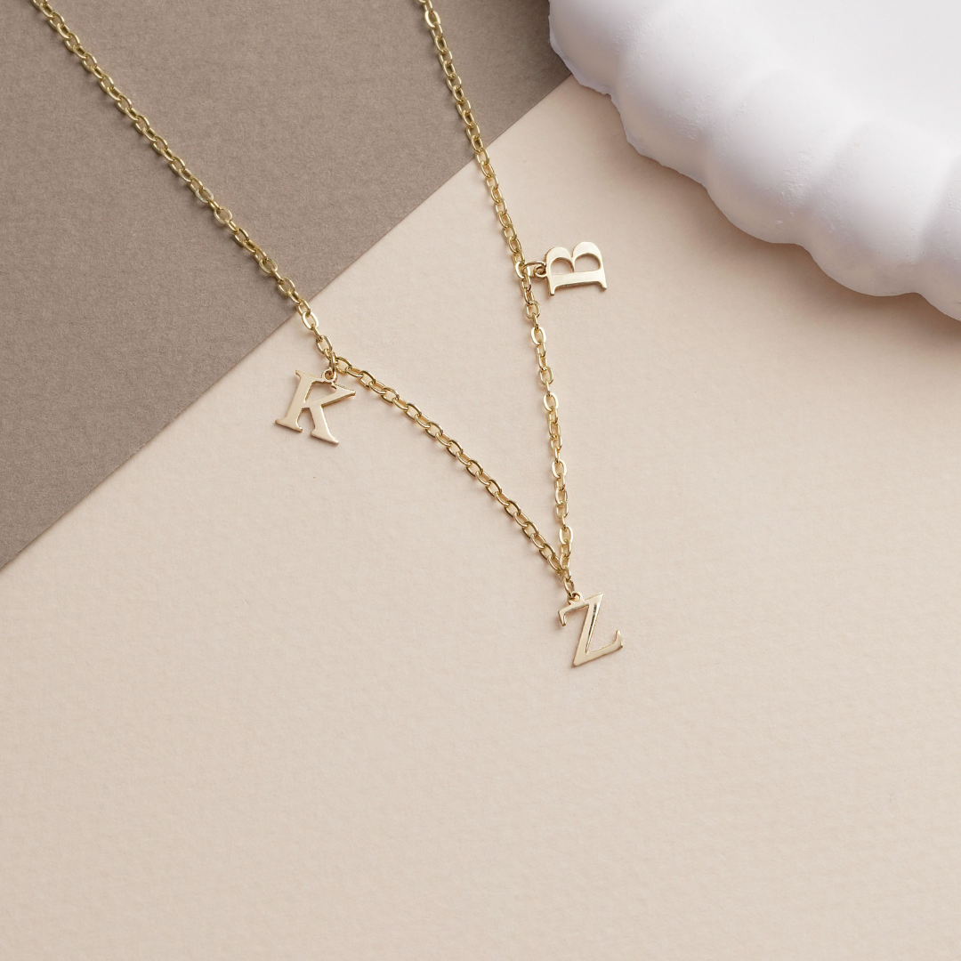 Personalized Initial Letter Charm Necklace