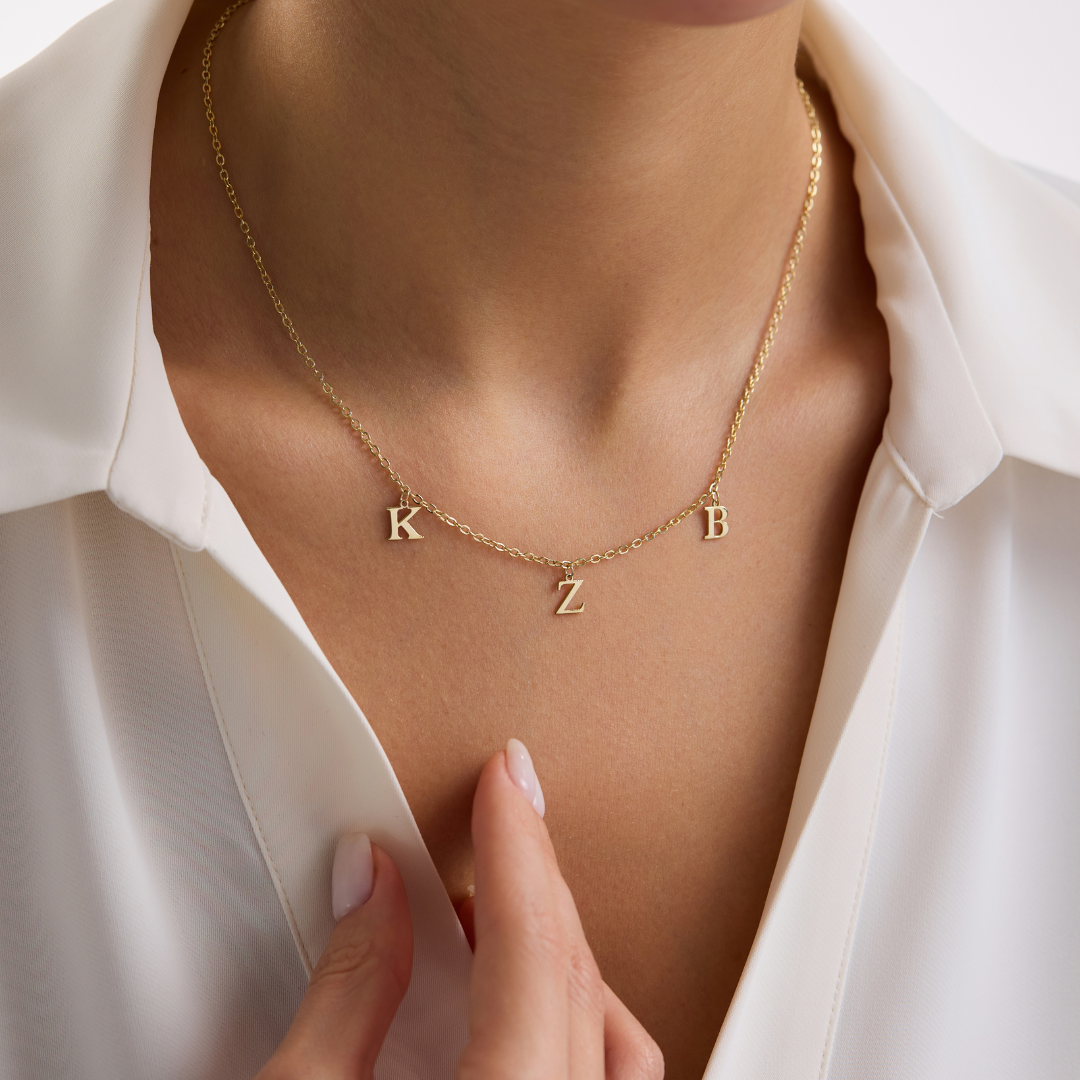 Personalized Initial Letter Charm Necklace