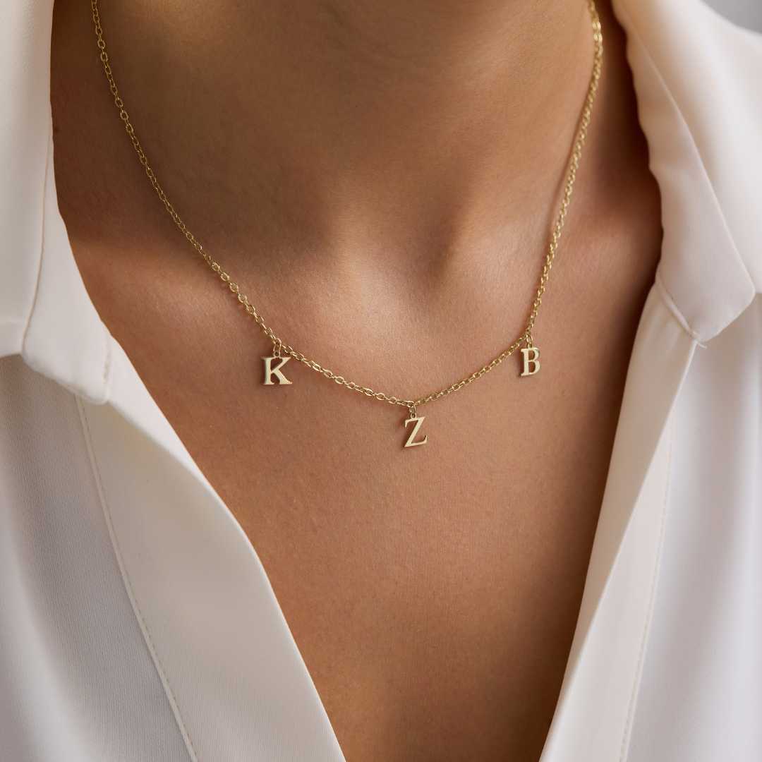 Personalized Initial Letter Charm Necklace
